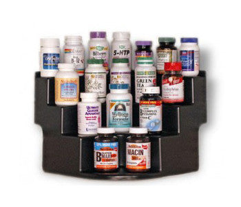 FunDisplay Corner Step Shelf for Vitamins, Medications & Spices